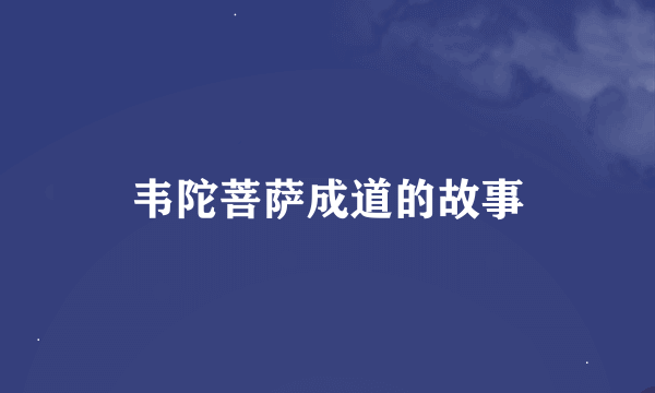 韦陀菩萨成道的故事