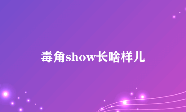 毒角show长啥样儿