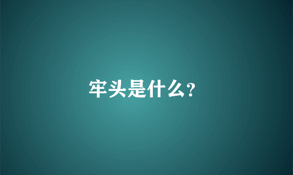 牢头是什么？