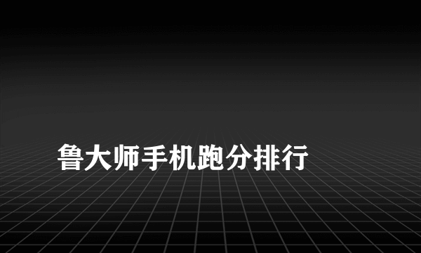 
鲁大师手机跑分排行
