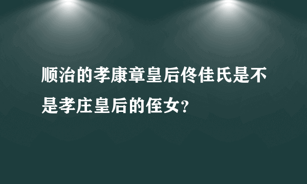 顺治的孝康章皇后佟佳氏是不是孝庄皇后的侄女？