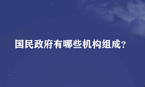 国民政府有哪些机构组成？
