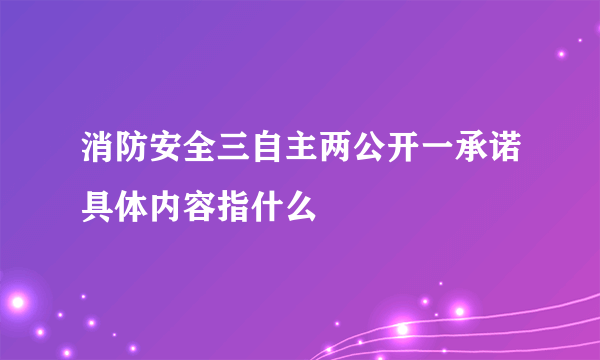 消防安全三自主两公开一承诺具体内容指什么