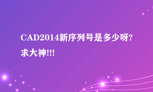 CAD2014新序列号是多少呀?求大神!!!