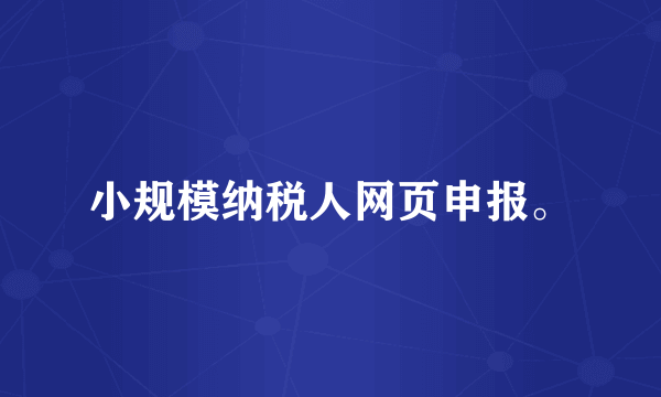 小规模纳税人网页申报。