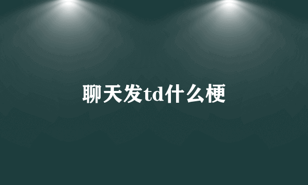 聊天发td什么梗