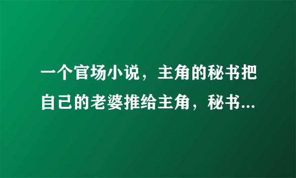 一个官场小说，主角的秘书把自己的老婆推给主角，秘书的老婆好像姓白，当时主角还和秘书一家住在一起，秘