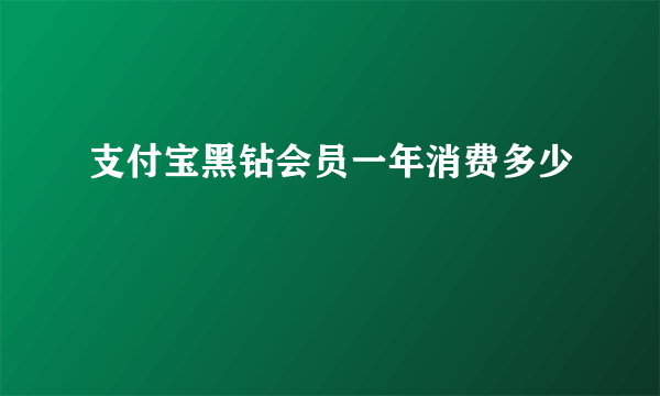 支付宝黑钻会员一年消费多少