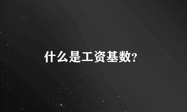 什么是工资基数？
