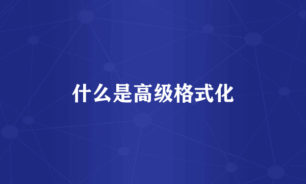 什么是高级格式化