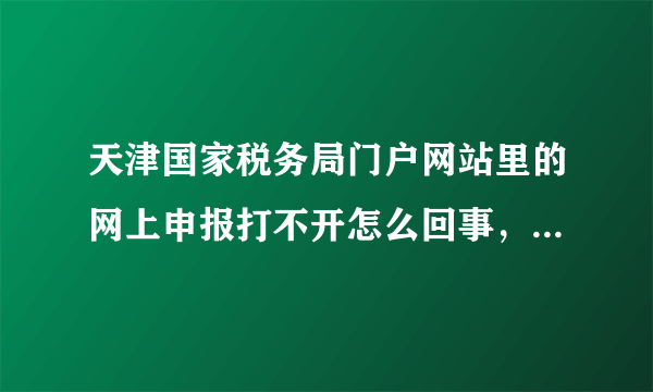 天津国家税务局门户网站里的网上申报打不开怎么回事，地税里的纳税申报也打不开？怎么办
