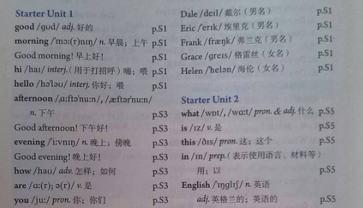 初二上册英语书单词人教版单词表图片
