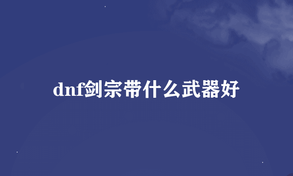dnf剑宗带什么武器好