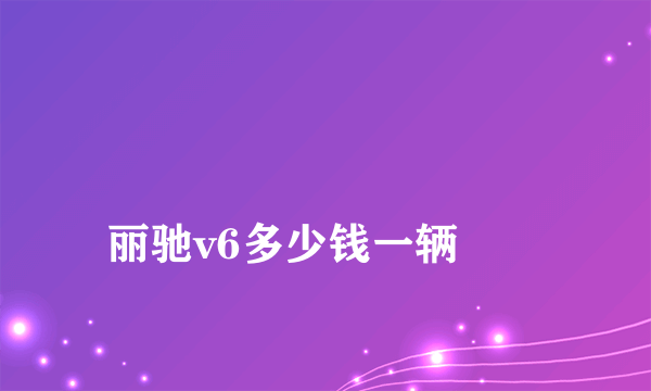 
丽驰v6多少钱一辆
