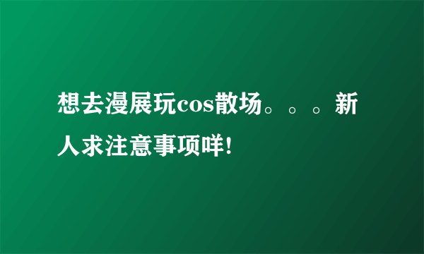 想去漫展玩cos散场。。。新人求注意事项咩!