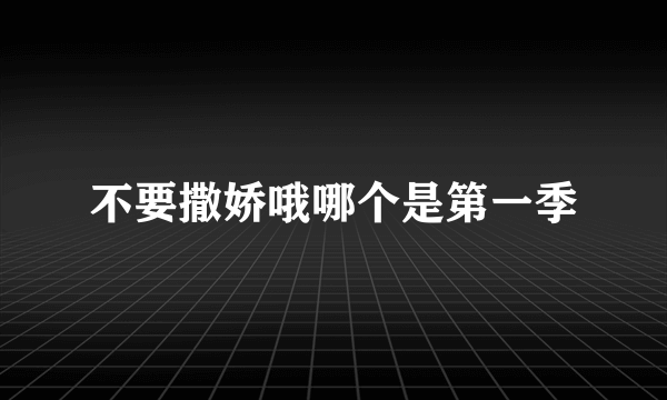 不要撒娇哦哪个是第一季