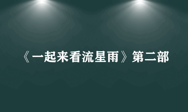 《一起来看流星雨》第二部