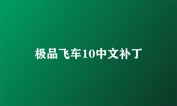 极品飞车10中文补丁