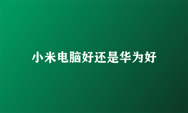 小米电脑好还是华为好