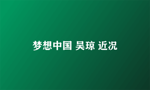 梦想中国 吴琼 近况