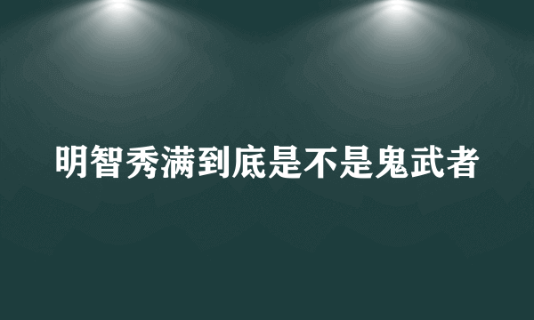 明智秀满到底是不是鬼武者