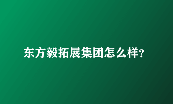东方毅拓展集团怎么样？