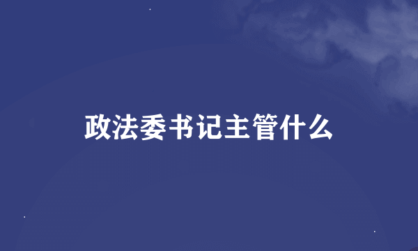 政法委书记主管什么
