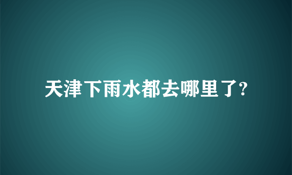 天津下雨水都去哪里了?
