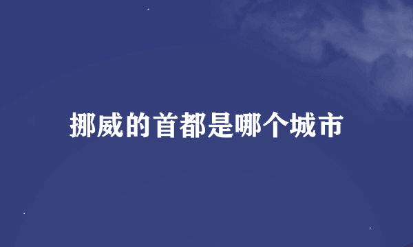 挪威的首都是哪个城市