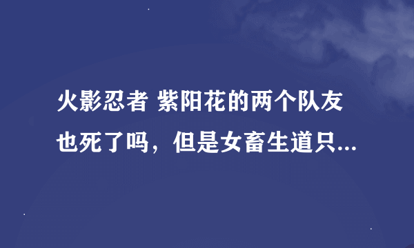 火影忍者 紫阳花的两个队友也死了吗，但是女畜生道只有紫阳花一个人啊？