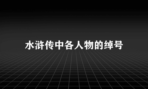 水浒传中各人物的绰号