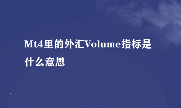 Mt4里的外汇Volume指标是什么意思