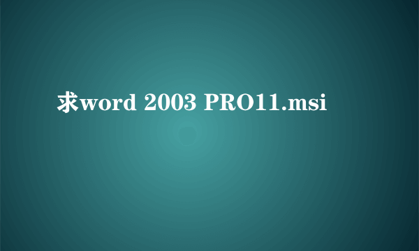 求word 2003 PRO11.msi