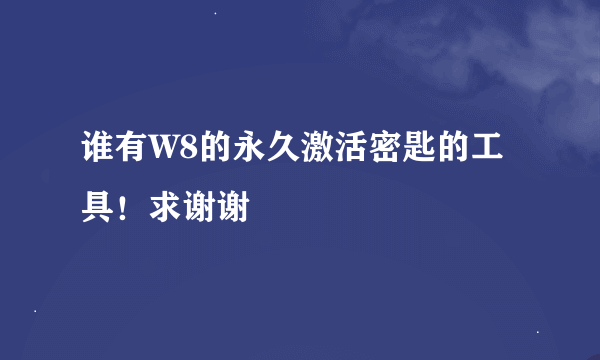 谁有W8的永久激活密匙的工具！求谢谢