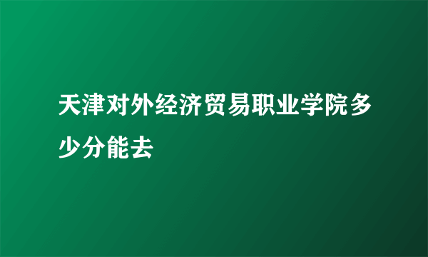 天津对外经济贸易职业学院多少分能去