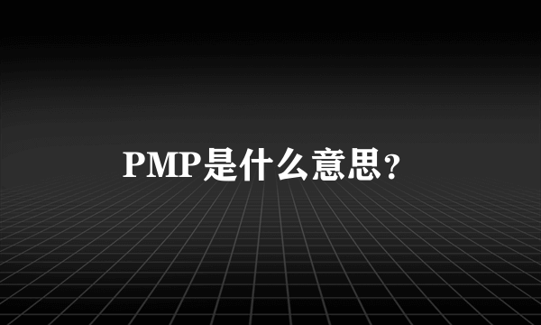 PMP是什么意思？