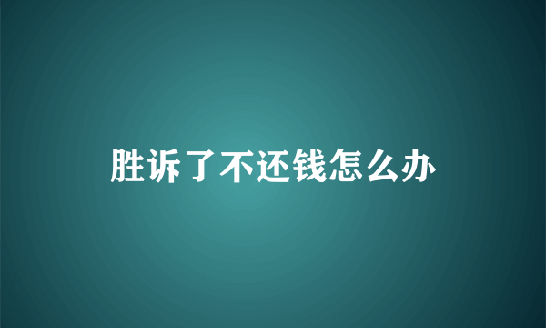 胜诉了不还钱怎么办