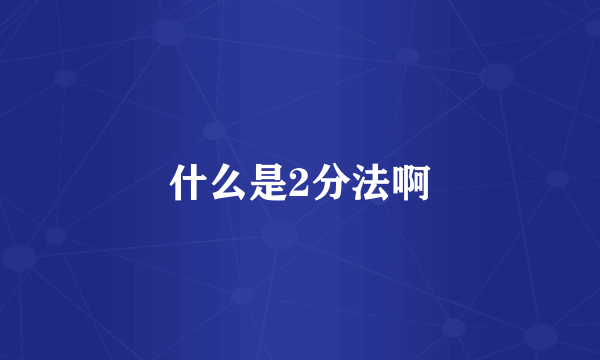 什么是2分法啊