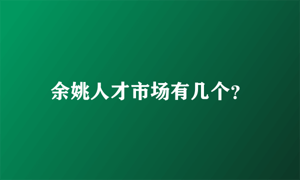 余姚人才市场有几个？