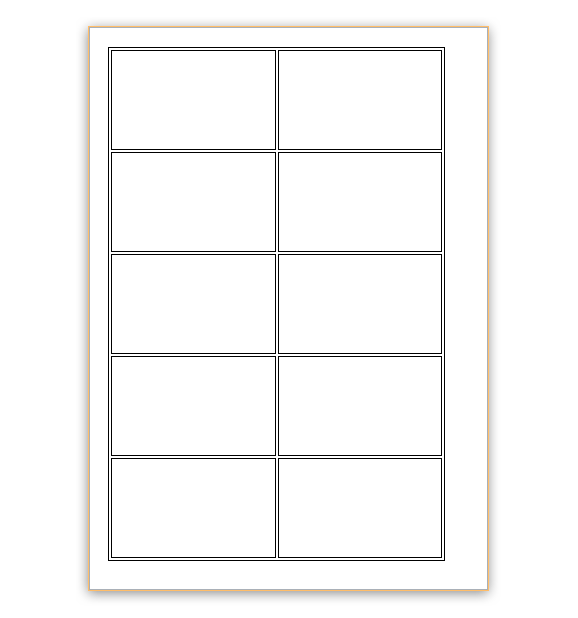 如何在Word2013里画就餐券。要求一张A4纸里放10张券。券的长宽是8.8x5.4厘米