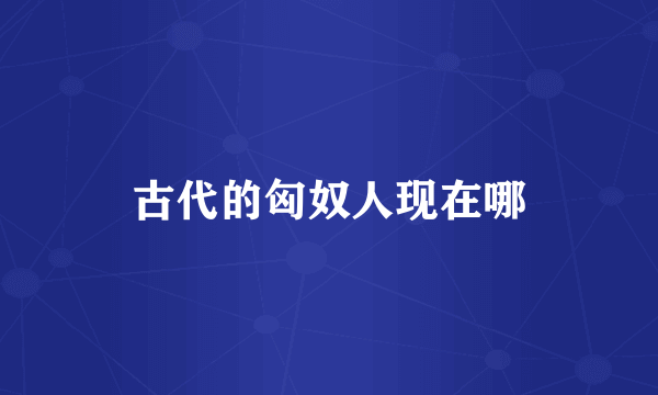古代的匈奴人现在哪