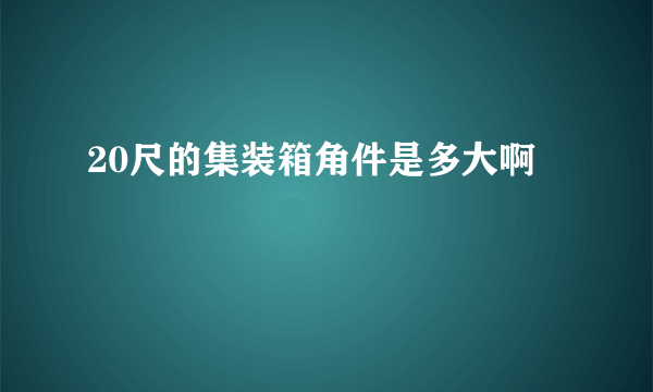 20尺的集装箱角件是多大啊