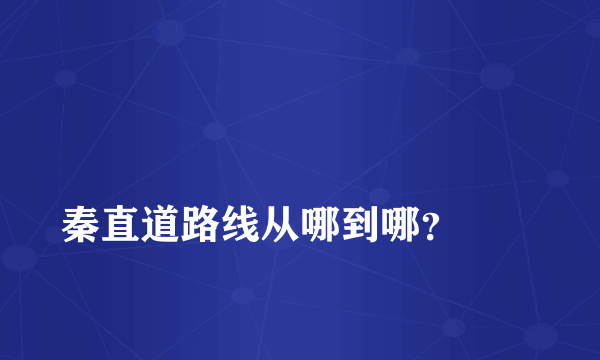
秦直道路线从哪到哪？
