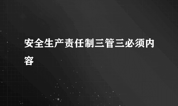 安全生产责任制三管三必须内容　