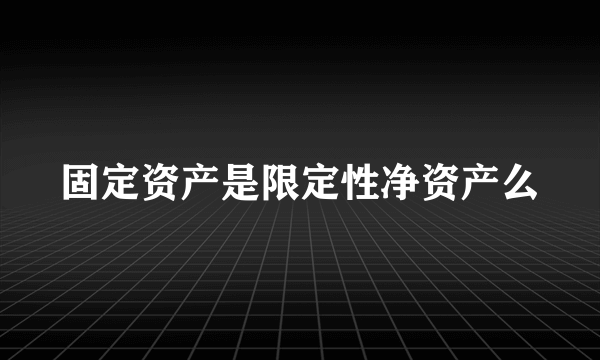 固定资产是限定性净资产么