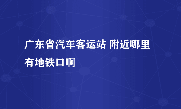 广东省汽车客运站 附近哪里有地铁口啊
