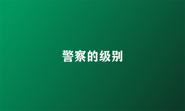警察的级别