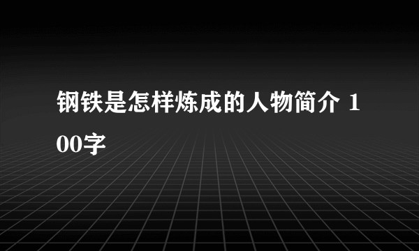 钢铁是怎样炼成的人物简介 100字