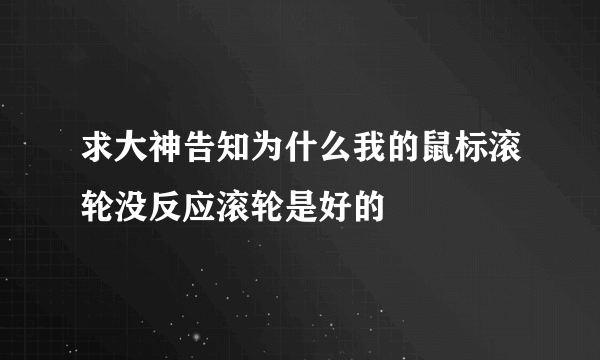 求大神告知为什么我的鼠标滚轮没反应滚轮是好的