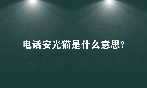 电话安光猫是什么意思?